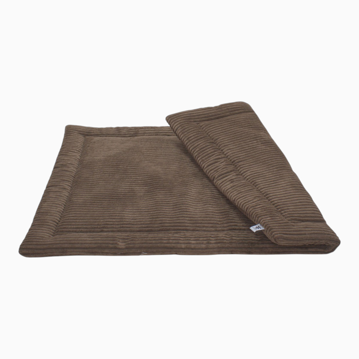 Wattierte Hundedecke Plaid Cord Chocolate