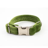 Frau Frauchen Halsband Sametti Grün für Hunde und Haustiere