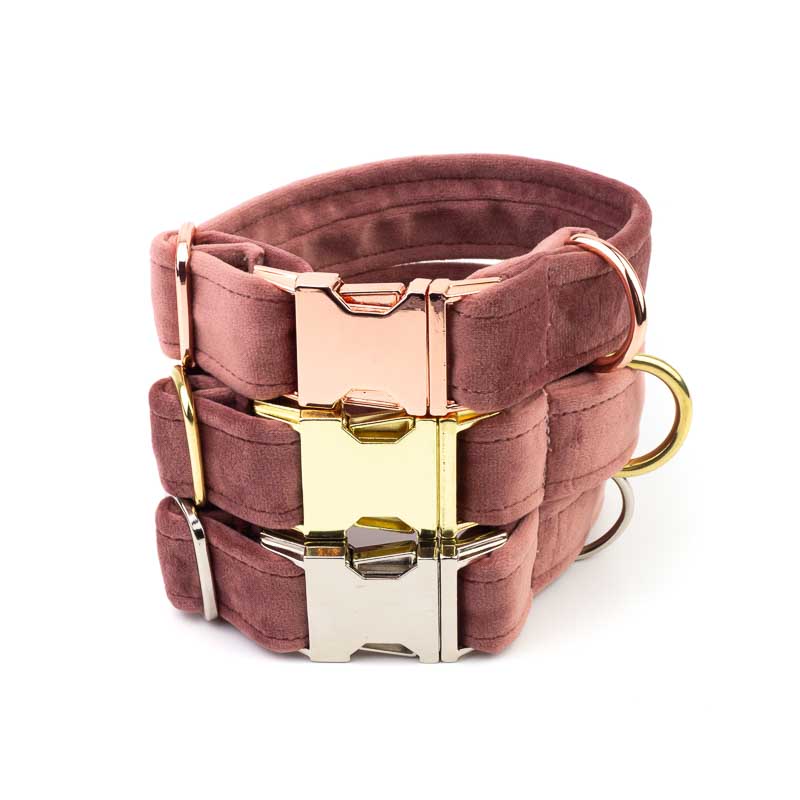 Frau Frauchen Halsband Sametti Altrosa für Hunde und Haustiere