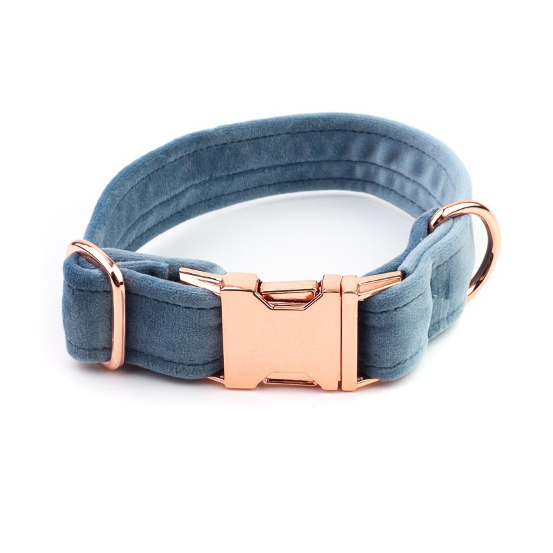 Frau Frauchen Halsband Sametti Eisblau für Hunde und Haustiere