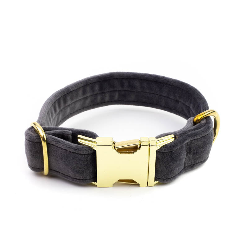 Frau Frauchen Halsband Sametti Dunkelgrau für Hunde und Haustiere