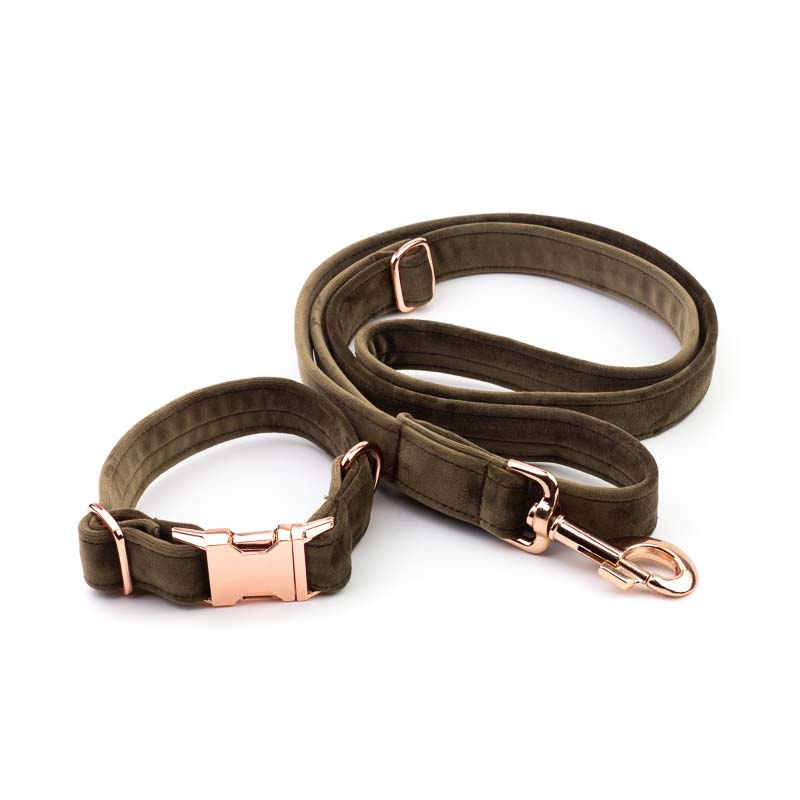 Frau Frauchen Leine Sametti Taupe für Hunde und Haustiere