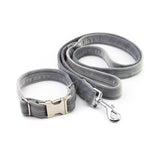 Frau Frauchen Leine Sametti Hellgrau für Hunde und Haustiere