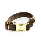 Frau Frauchen Halsband Sametti Taupe für Hunde und Haustiere