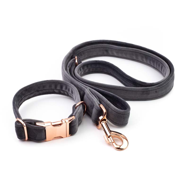 Frau Frauchen Leine Sametti Dunkelgrau für Hunde und Haustiere