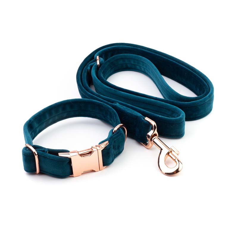 Frau Frauchen Leine Sametti Petrol für Hunde und Haustiere
