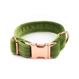 Frau Frauchen Halsband Sametti Grün für Hunde und Haustiere