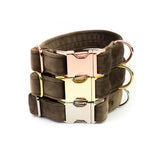 Frau Frauchen Halsband Sametti Taupe für Hunde und Haustiere