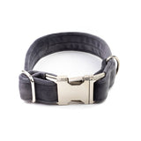 Frau Frauchen Halsband Sametti Dunkelgrau für Hunde und Haustiere