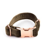 Frau Frauchen Halsband Sametti Taupe für Hunde und Haustiere