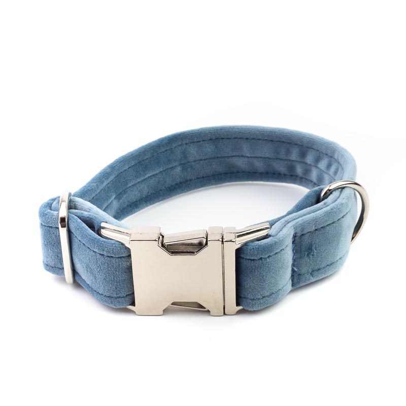 Frau Frauchen Halsband Sametti Eisblau für Hunde und Haustiere