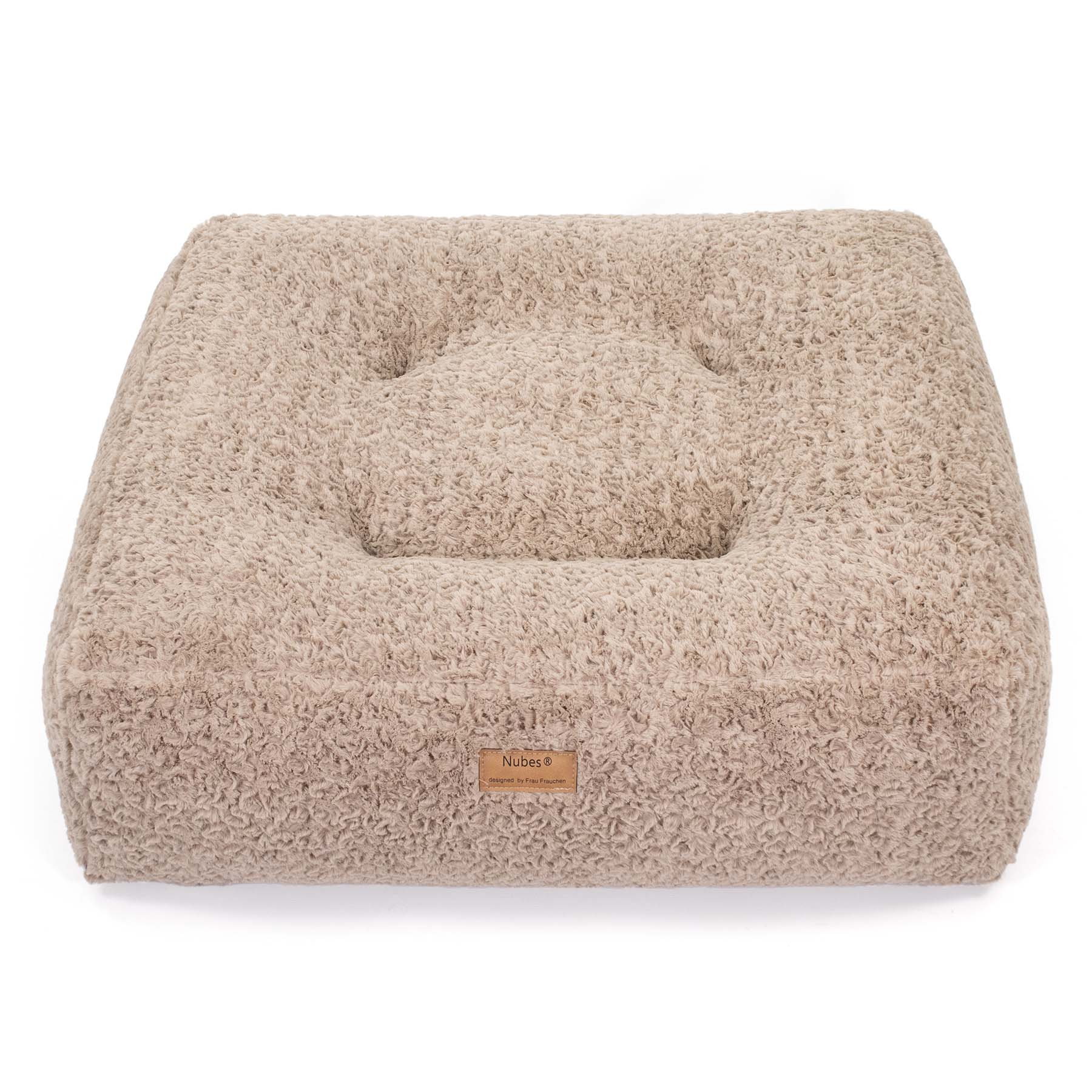 Frau Frauchen orthopädisches Hundebett Nubes® Curly Sand für Hunde und Haustiere