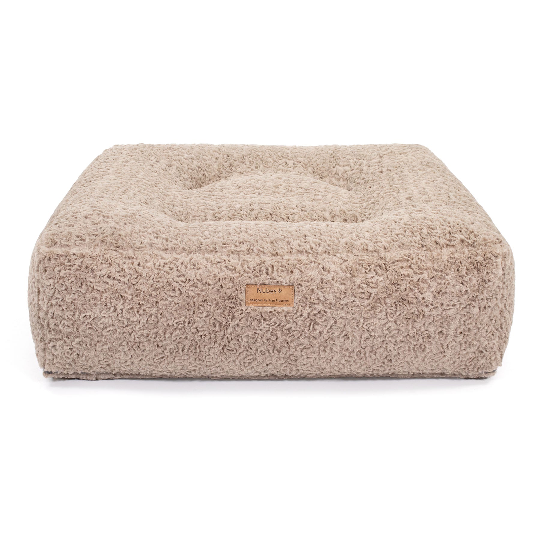 Frau Frauchen orthopädisches Hundebett Nubes® Curly Sand für Hunde und Haustiere