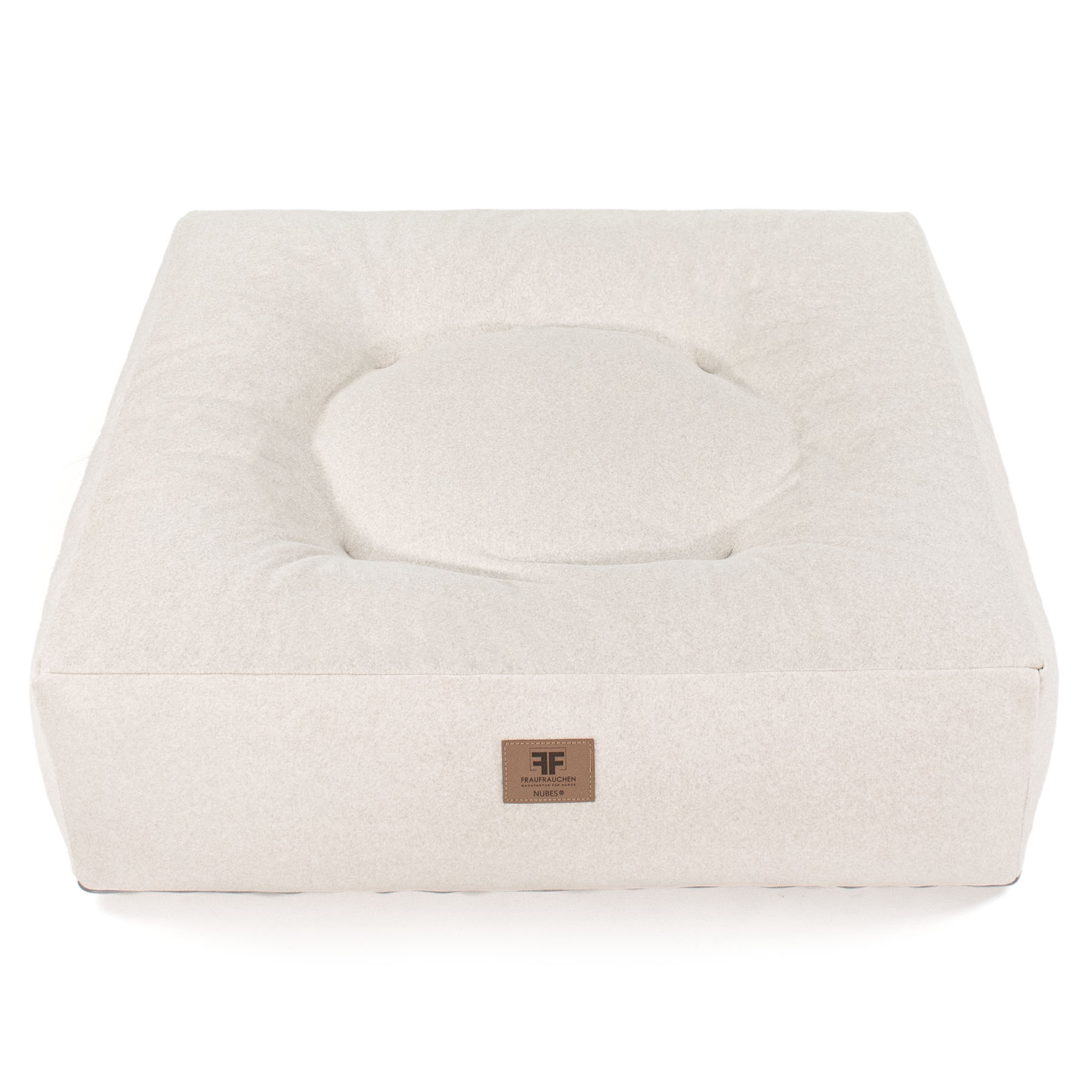 Frau Frauchen orthopädisches Hundebett Nubes® Flanell Ivory für Hunde und Haustiere