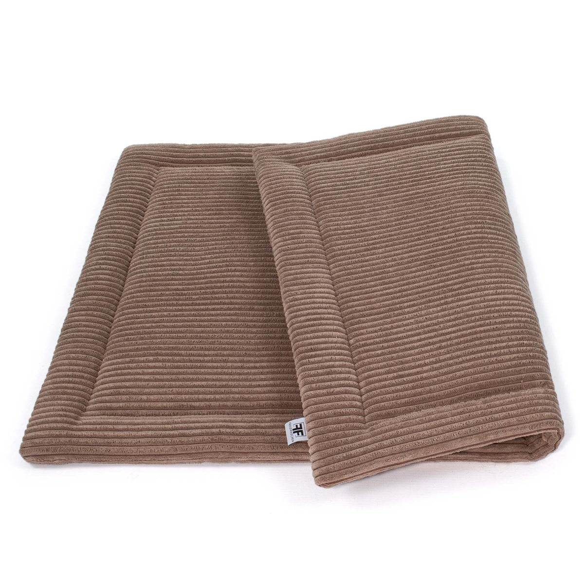 Wattierte Hundedecke Plaid Cord Cappuccino
