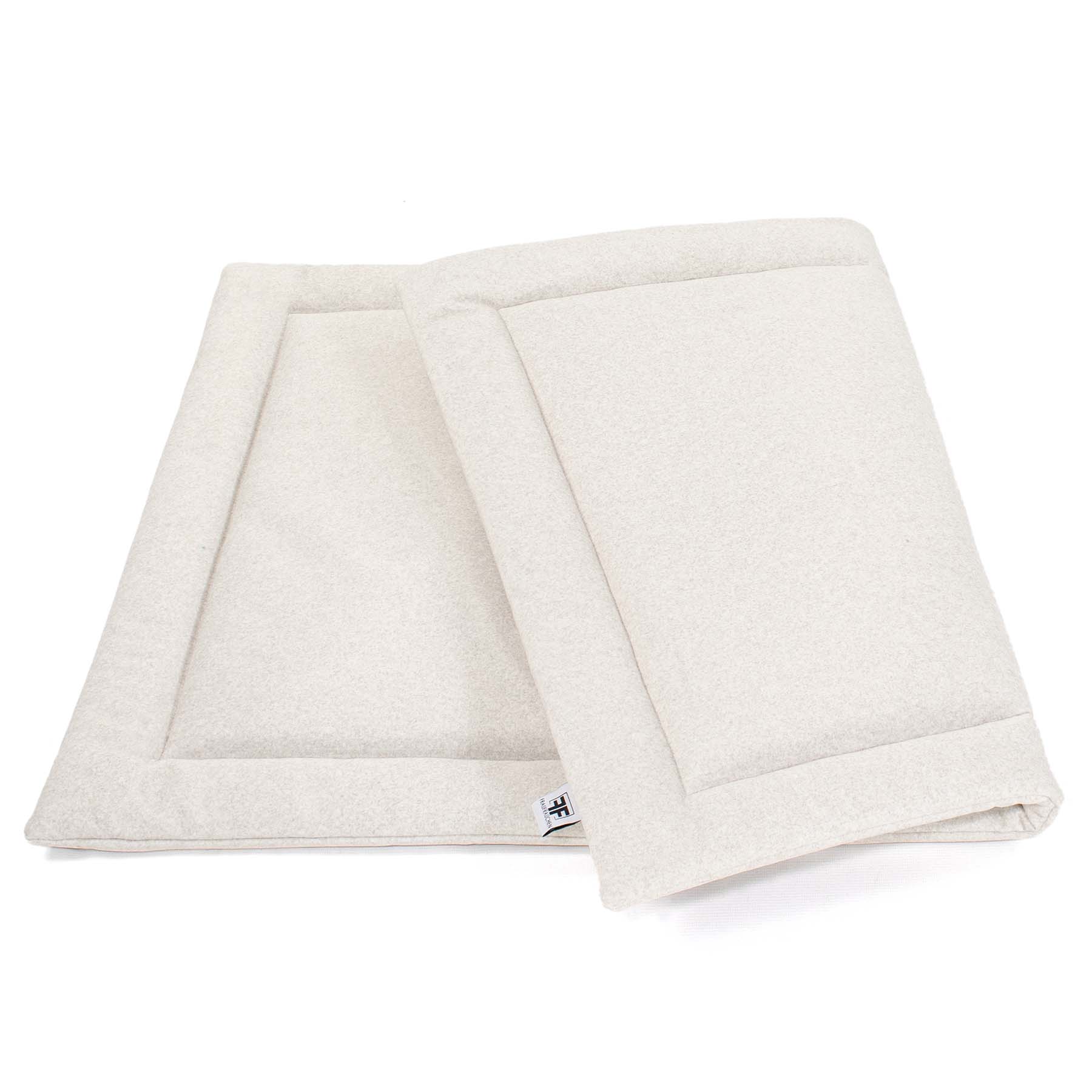 Wattierte Hundedecke Plaid Flanell Ivory