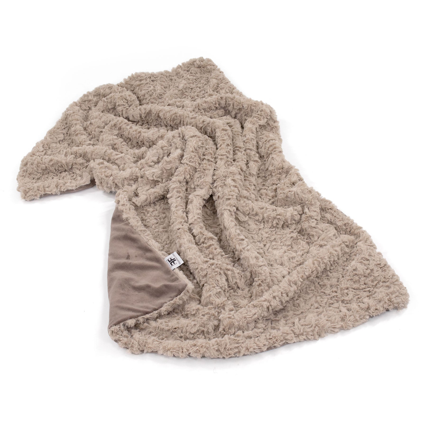Frau Frauchen Kuscheldecke Wohndecke Curly Sand