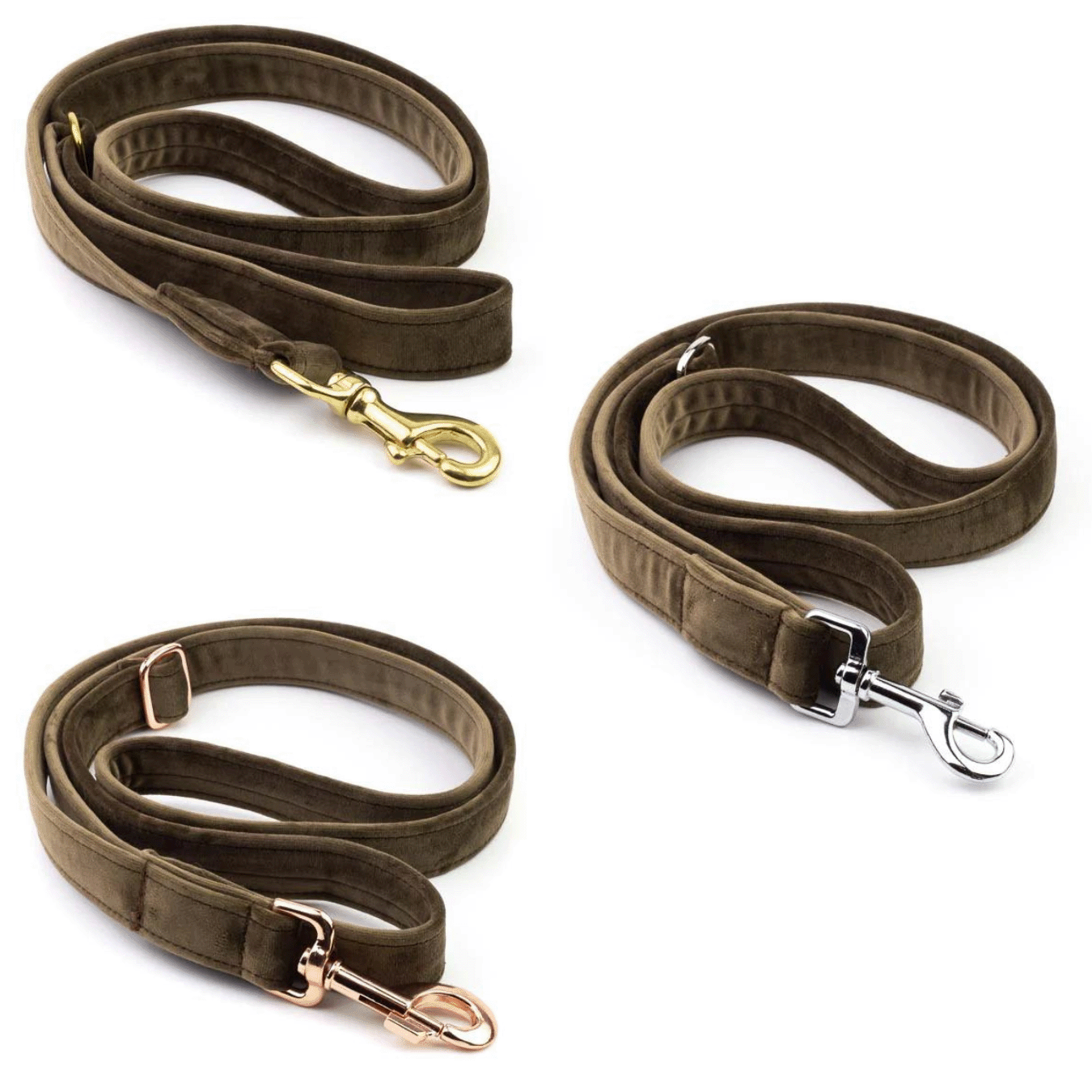 Frau Frauchen Leine Sametti Taupe für Hunde und Haustiere