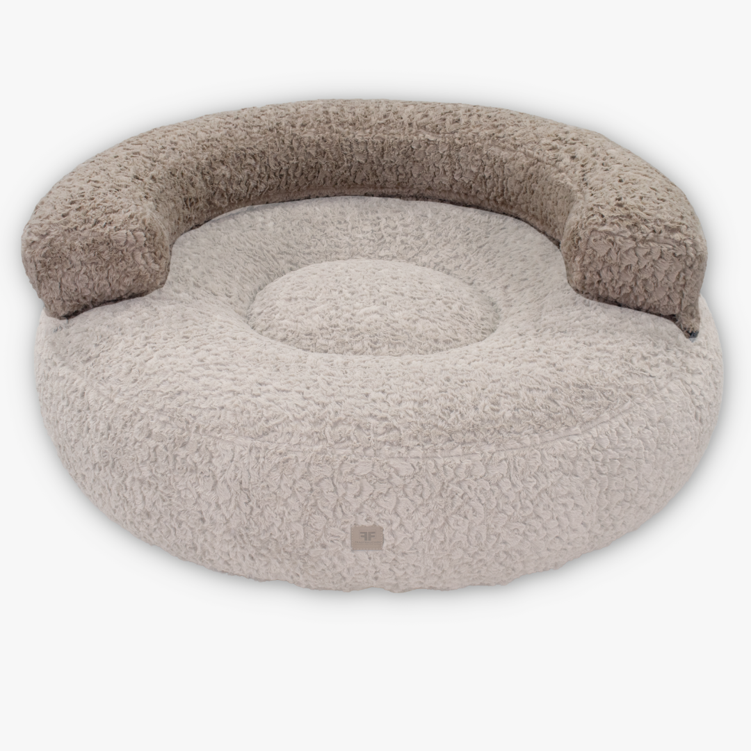 Hundebett CaLo Rückenlehne Curly Sand