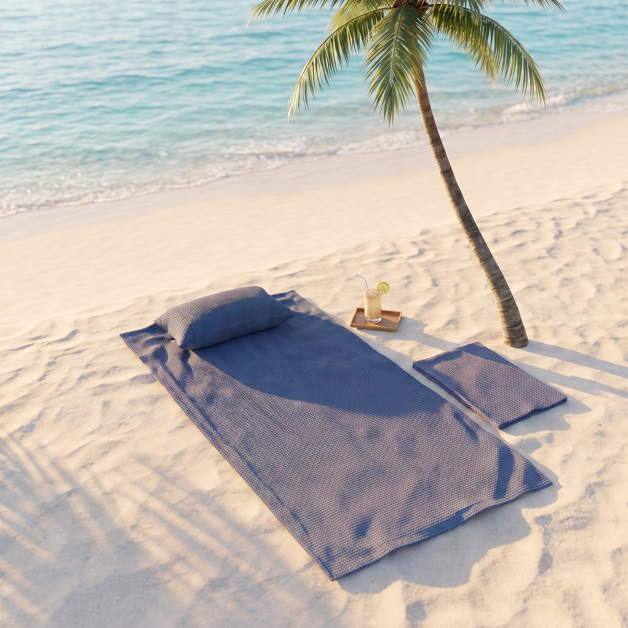 Premium Strandtuch mit Kopfkissen