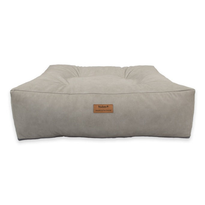 Frau Frauchen Nubes® Kunstleder Grau für Hunde und Haustiere