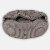 Hundebett CaLo Streifenplüsch Taupe