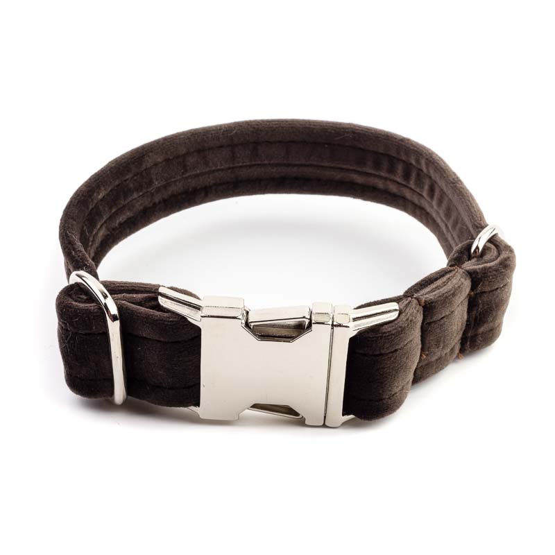 Frau Frauchen Halsband Sametti Schoko für Hunde und Haustiere