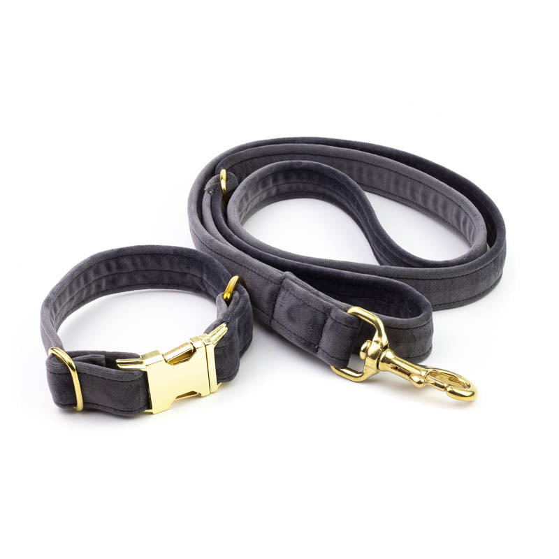 Frau Frauchen Leine Sametti Dunkelgrau für Hunde und Haustiere