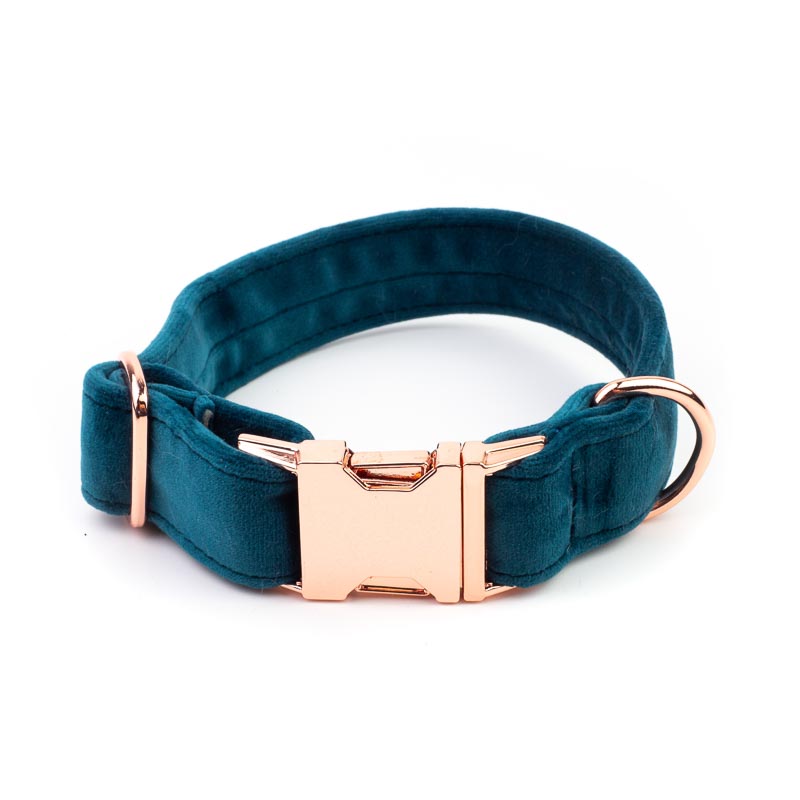 Frau Frauchen Halsband Sametti Petrol für Hunde und Haustiere