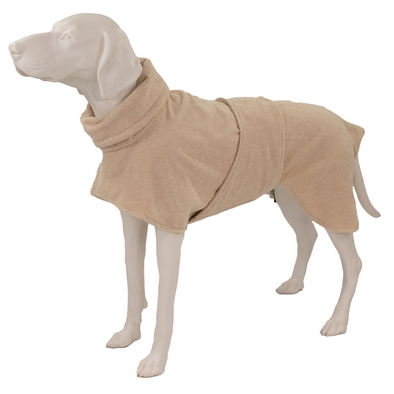 Frau Frauchen Hunde-Bademantel Beige für Hunde und Haustiere