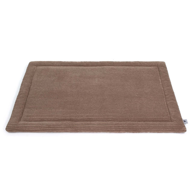 Frau Frauchen wattierte Hundedecke Plaid Cord Cappuccino für Hunde und Haustiere