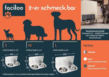 Frau Frauchen schmeck.bar mit 2 Näpfen - Anthrazit matt für Hunde und Haustiere