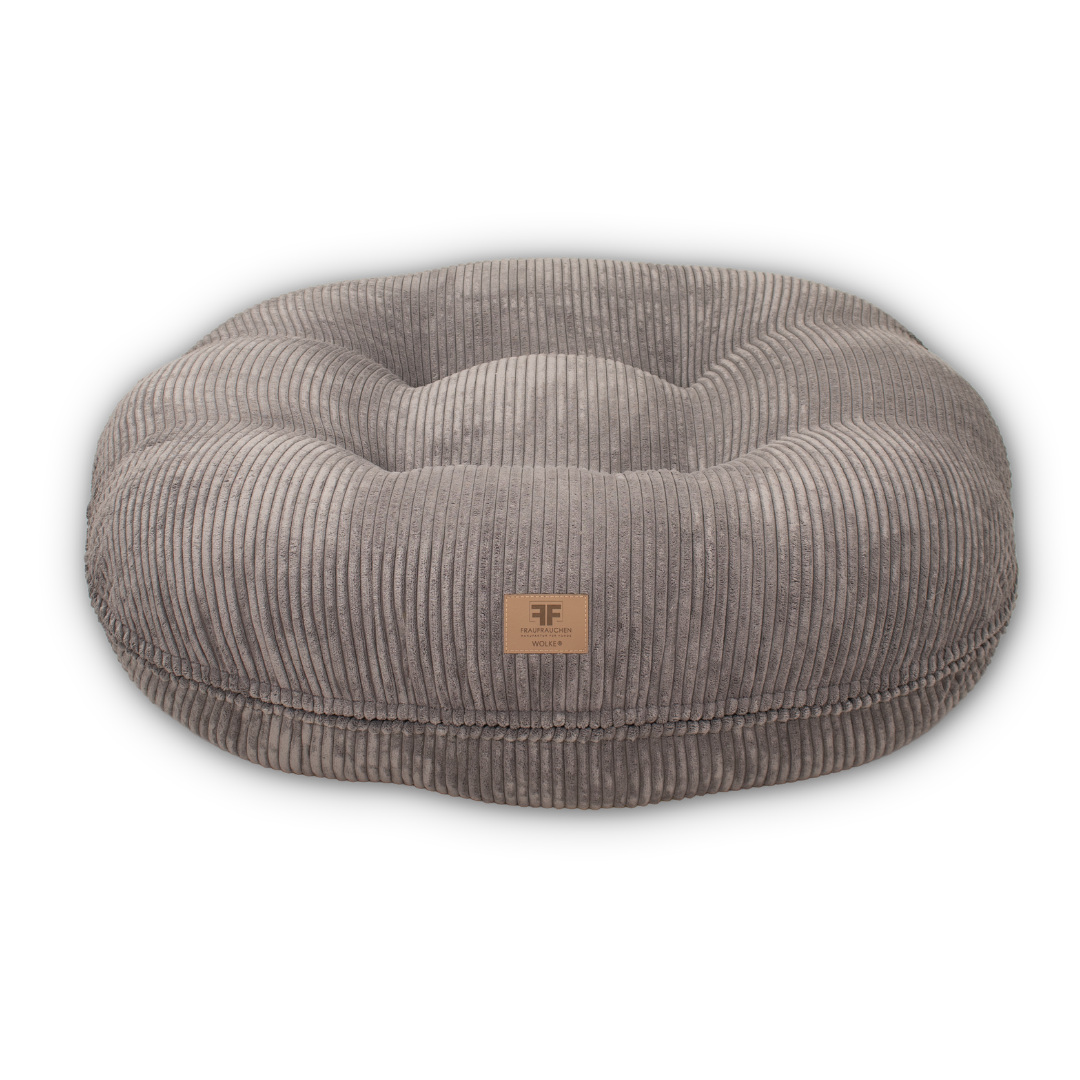 Ein orthopädisches Hundebett von Frau Frauchen in Form der Wolke 7 in der Farbe Cord Grigio