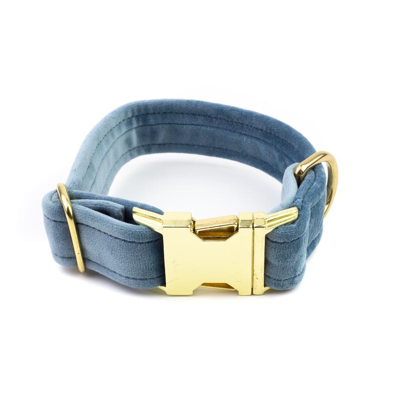 Frau Frauchen Halsband Sametti Eisblau für Hunde und Haustiere