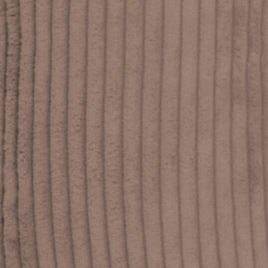 Eine Stoffprobe von der Manufaktur für Hunde. Das Stoffmuster hat die Farbe Cord Cappuccino.