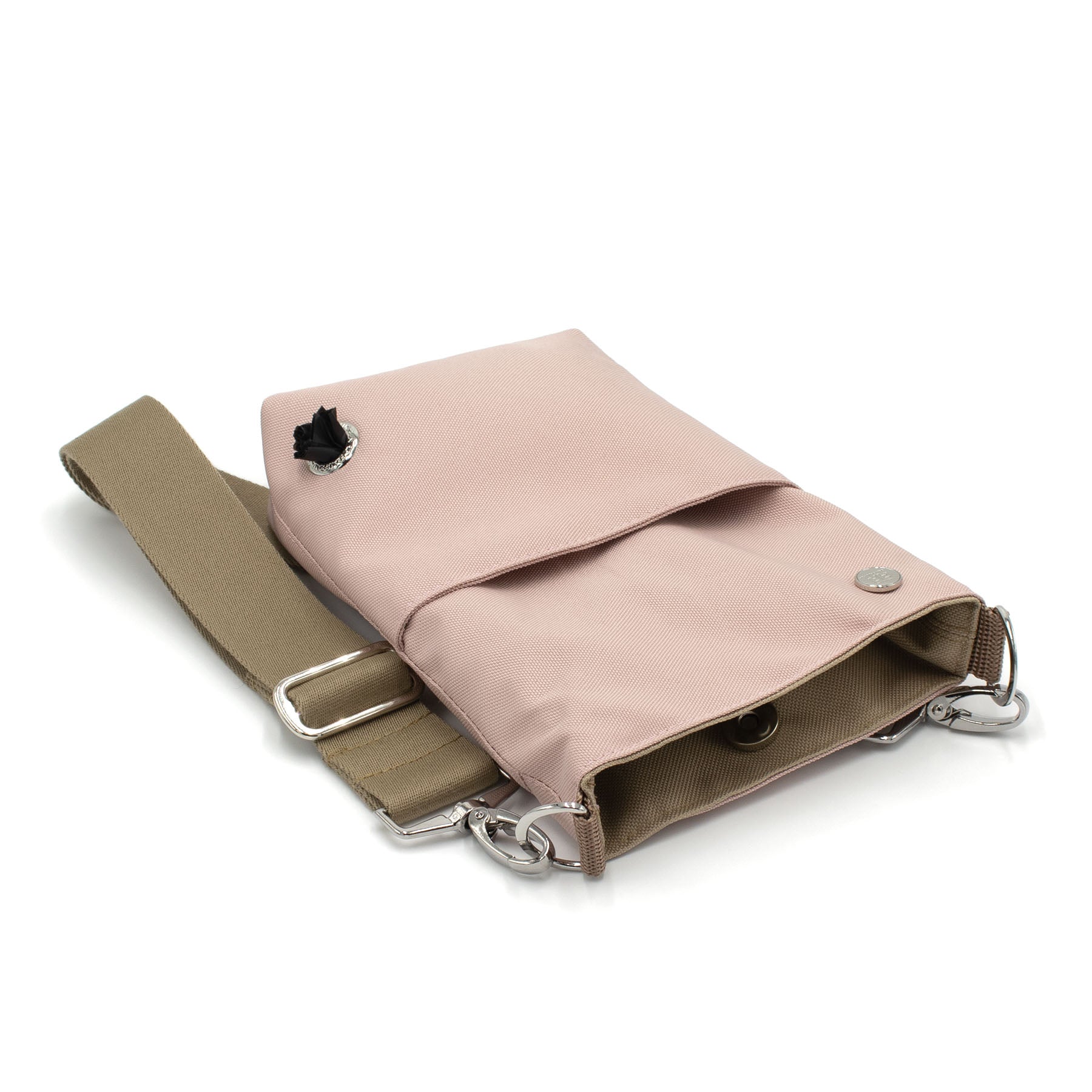 Frau Frauchen Gassitasche Rosa mit Silber für Hunde und Haustiere