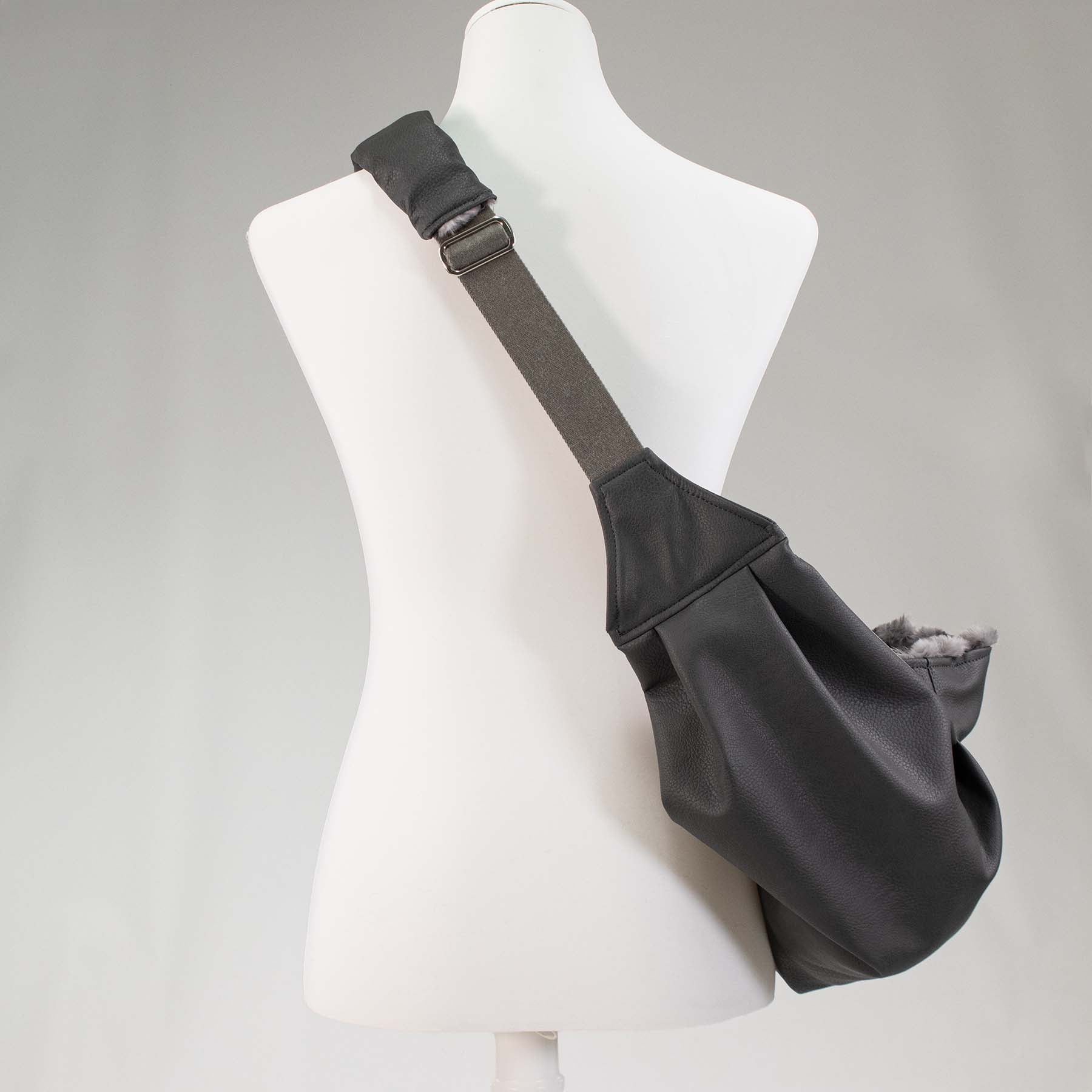 Frau Frauchen Hundetragetasche Cuddly-Bag Kunstleder Industrial für Hunde und Haustiere