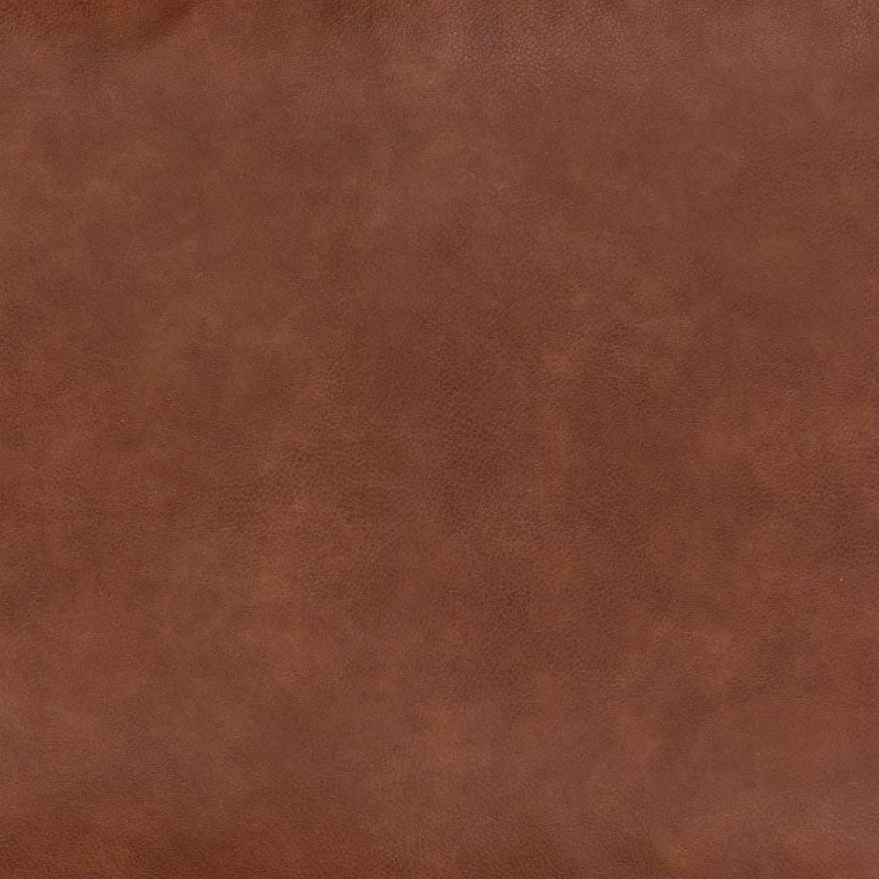 Eine Stoffprobe von der Manufaktur für Hunde. Das Stoffmuster hat die Farbe Kunstleder Cognac