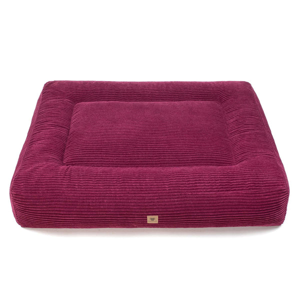 Frau Frauchen Wechselbezug Hundebett Letto Cord Merlot für Hunde und Haustiere