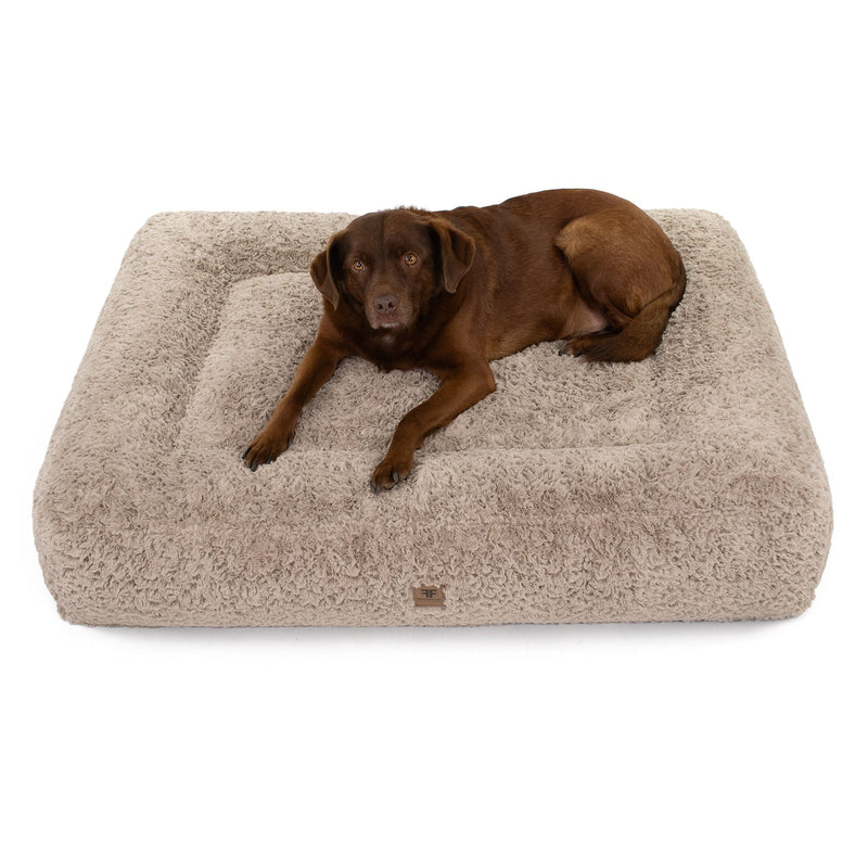 Frau Frauchen orthopädisches Hundebett Letto Curly Sand für Hunde und Haustiere