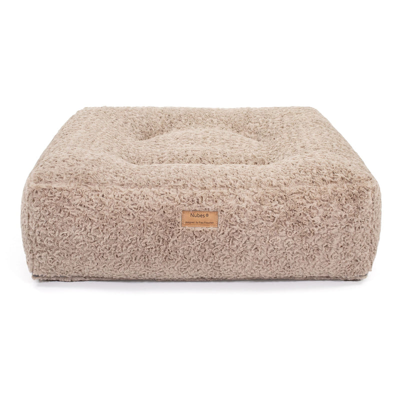 Frau Frauchen orthopädisches Hundebett Nubes® Curly Sand für Hunde und Haustiere