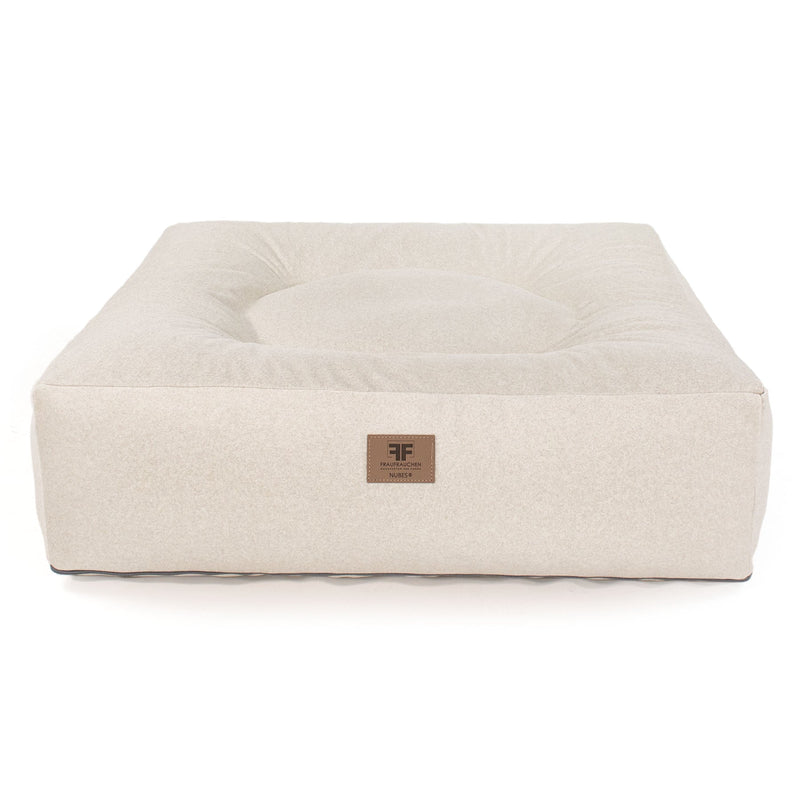 Frau Frauchen Wechselbezug für orthopädisches Hundebett Nubes® Flanell Ivory für Hunde und Haustiere