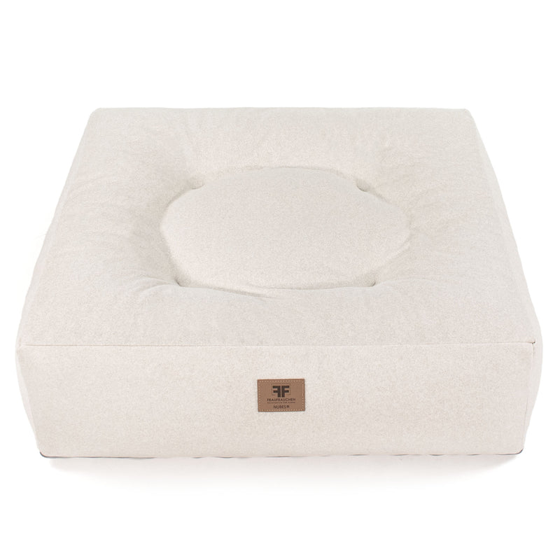 Frau Frauchen orthopädisches Hundebett Nubes® Flanell Ivory für Hunde und Haustiere
