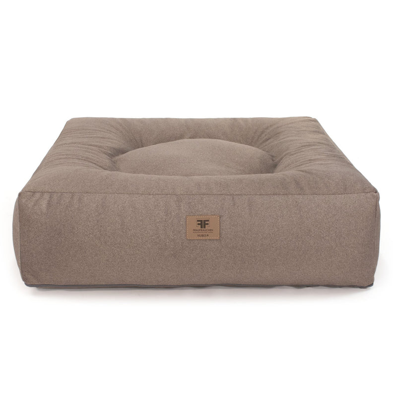 Frau Frauchen orthopädisches Hundebett Nubes® Flanell Muskat für Hunde und Haustiere