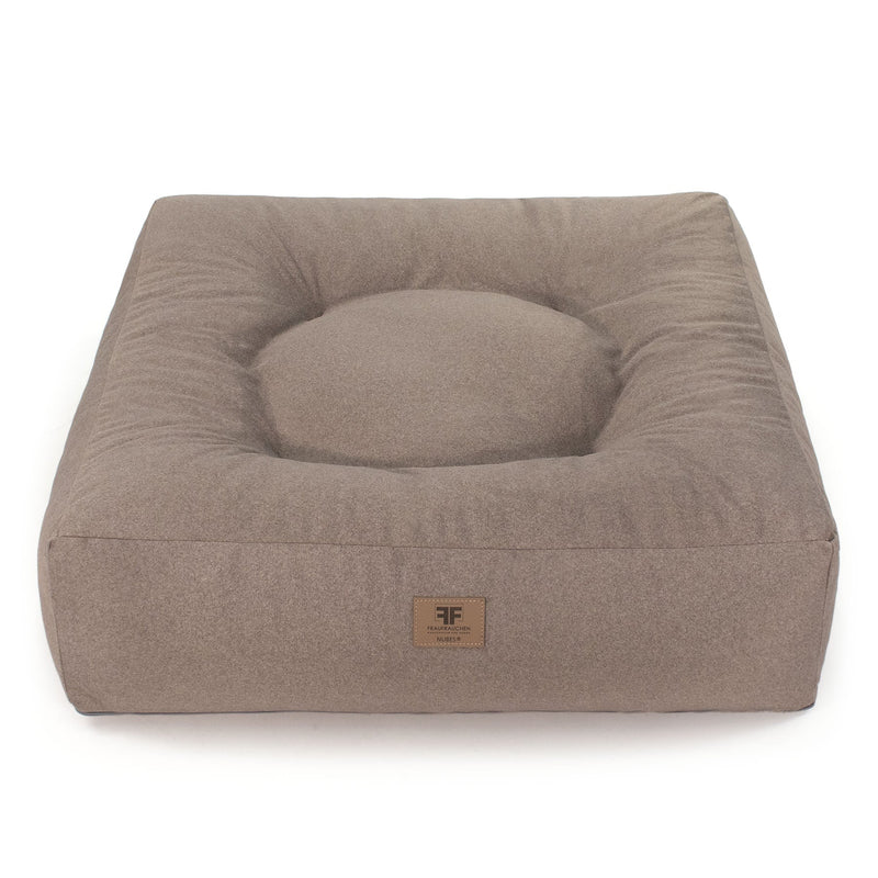 Frau Frauchen orthopädisches Hundebett Nubes® Flanell Muskat für Hunde und Haustiere