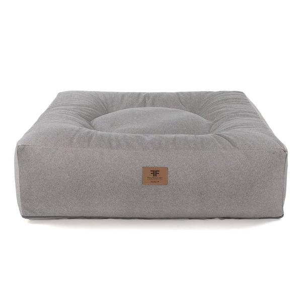 Frau Frauchen orthopädisches Hundebett Nubes® Flanell Stone für Hunde und Haustiere