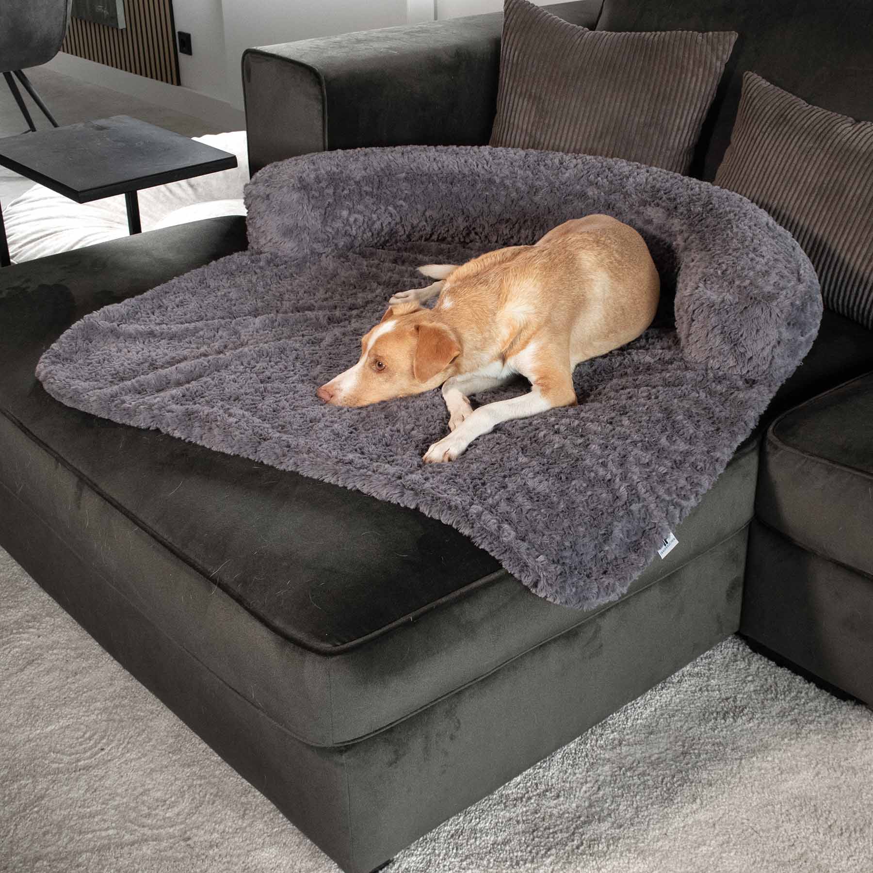 Frau Frauchen Sofaschutz Lounge Liner Curly Grey für Hunde und Haustiere