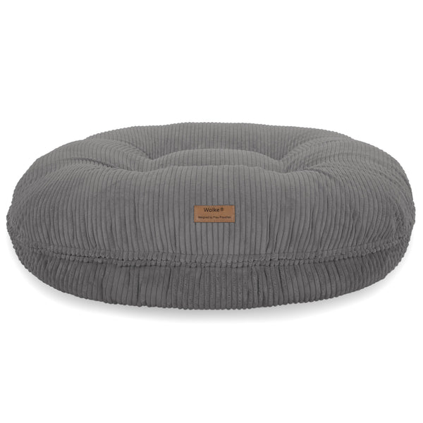 Ein orthopädisches Hundebett von Frau Frauchen in Form der Wolke 7 in der Farbe Cord Grigio