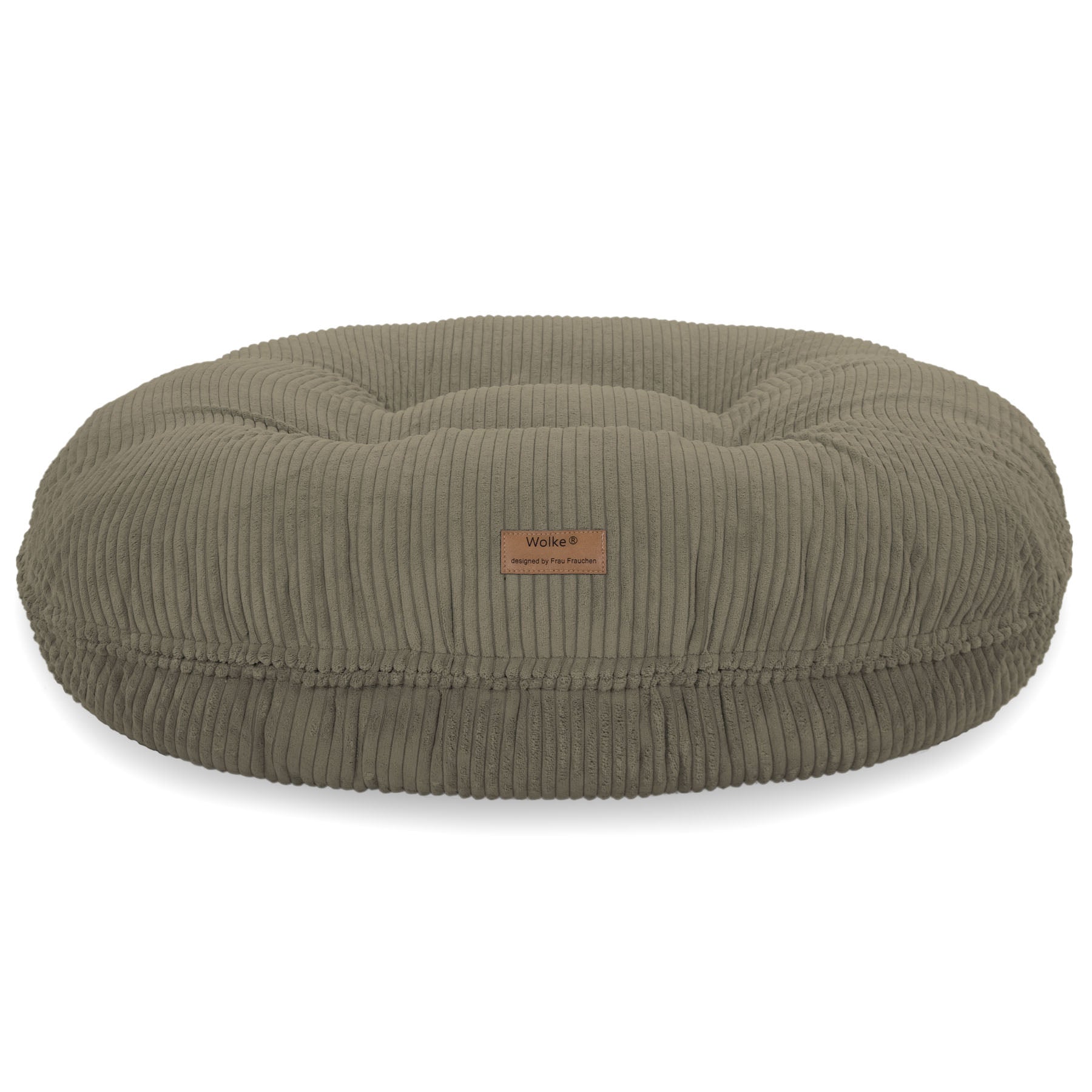 Ein orthopädisches Hundebett von Frau Frauchen in Form der Wolke 7 in der Farbe Cord Pistacchio