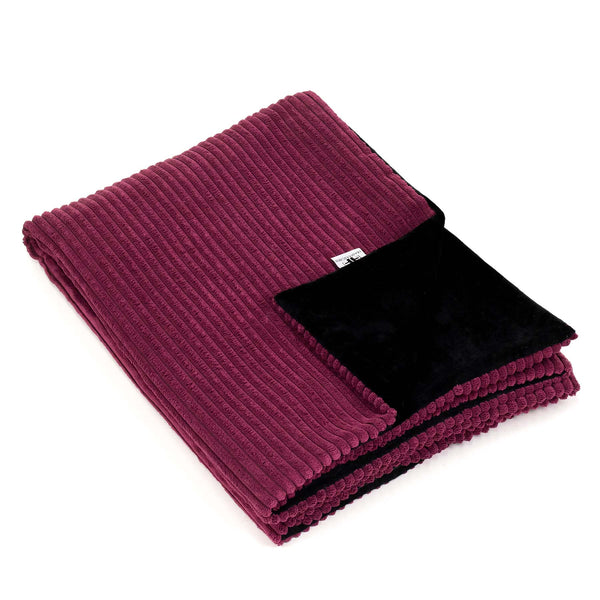Frau Frauchen Kuscheldecke Wohndecke Cord Merlot für Hunde und Hautiere